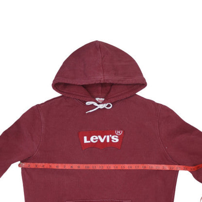 Levi's Men's Red Pullover Hoodie Medium Graphic Logo Fleece