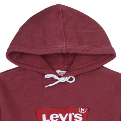 Levi's Men's Red Pullover Hoodie Medium Graphic Logo Fleece