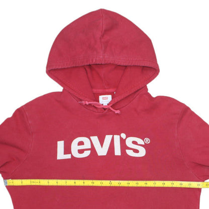 Levi's Men's Red Pullover Hoodie M Logo Graphic Fleece Sweatshirt