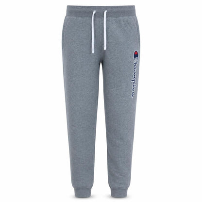 Front view of Champion boys’ grey 13-14 years jogger sweatpants with drawstring waist