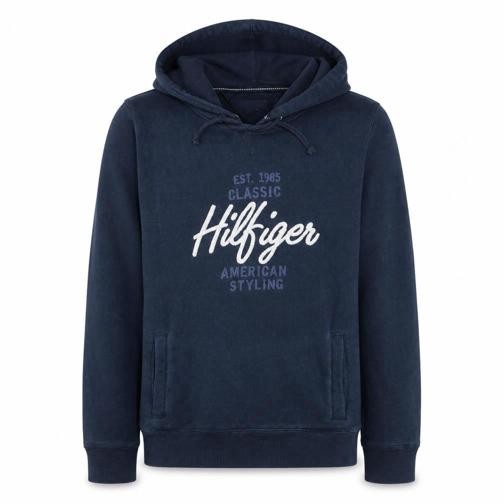 Tommy Hilfiger Men's Blue Pullover Hoodie L Classic Logo Fleece