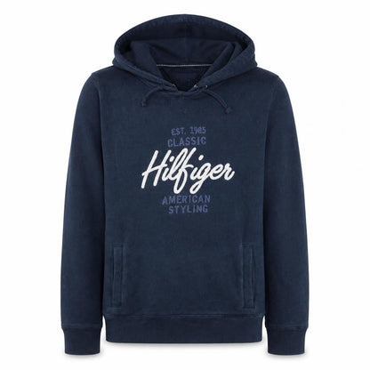Tommy Hilfiger Men's Blue Pullover Hoodie L Classic Logo Fleece