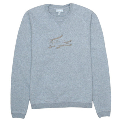 Lacoste Boys Grey Crew Neck Sweatshirt Size 14 Regular Fit Cotton Blend