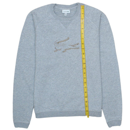 Lacoste Boys Grey Crew Neck Sweatshirt Size 14 Regular Fit Cotton Blend