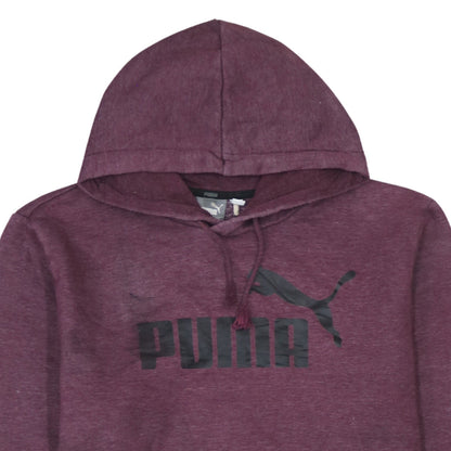 Puma Men’s Purple Pullover Hoodie L Regular Fit Logo Sports Top