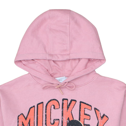 Disney Women Pink Mickey Mouse Hoodie Size Small 10/12 Pullover