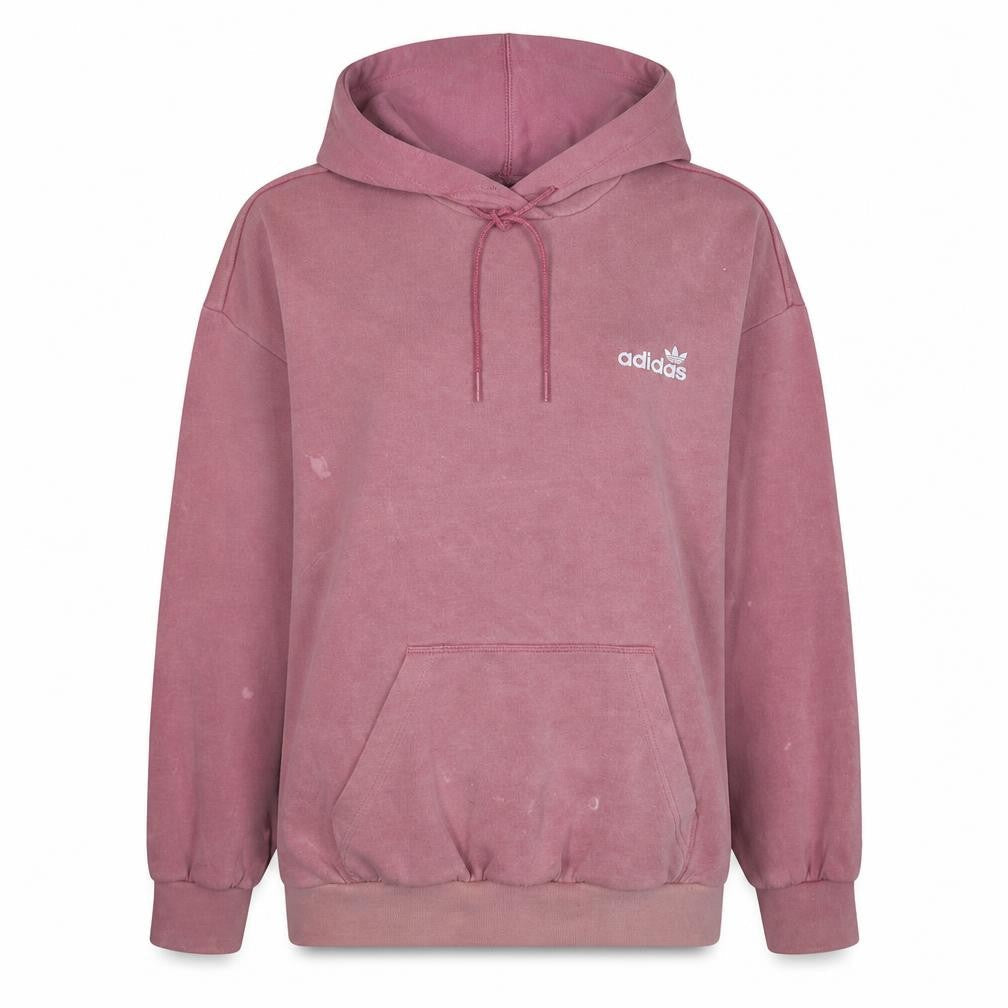 Adidas Womens Pink Pullover Hoodie Size 12 Relaxed Fit Cotton Blend