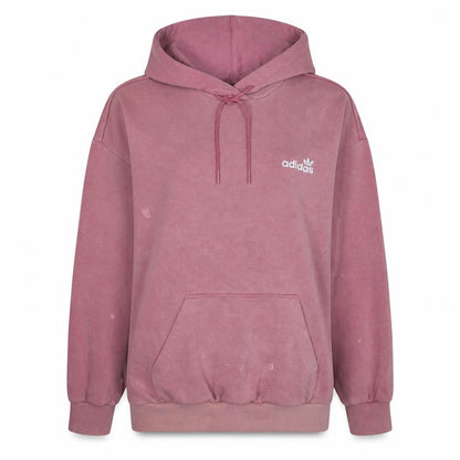 Adidas Womens Pink Pullover Hoodie Size 12 Relaxed Fit Cotton Blend