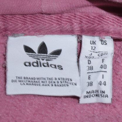 Adidas Womens Pink Pullover Hoodie Size 12 Relaxed Fit Cotton Blend