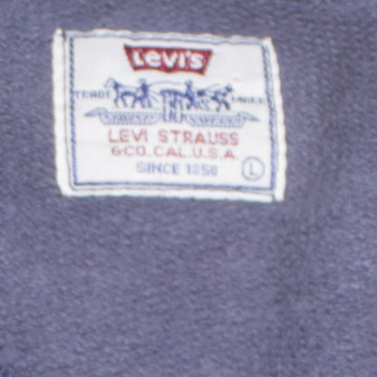 Levi's Men's Blue Crew Neck Fleece Sweatshirt Size L Vintage Pullover