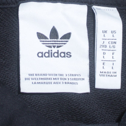 Adidas Mens Black Pullover Hoodie Size L Sportswear Fleece