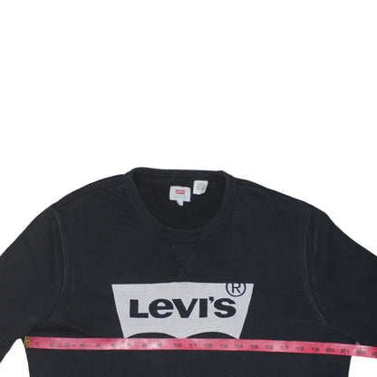Levi's Men's Black Logo Crew Neck Pullover Sweatshirt Size M