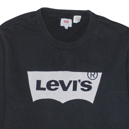 Levi's Men's Black Logo Crew Neck Pullover Sweatshirt Size M