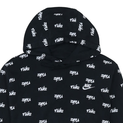 Nike Men's Black Logo Pullover Hoodie Size M Fleece Sweatshirt