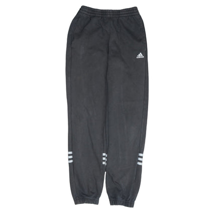 Adidas Boys Black Track Pants 11-12 Years Elastic Waist Fleece Joggers