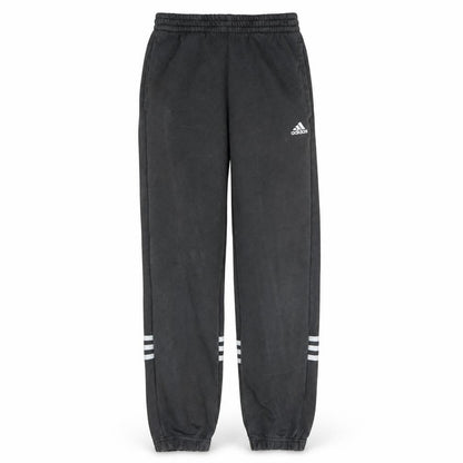 Front view of Adidas boys’ black track pants 11-12 years elastic waist fleece joggers