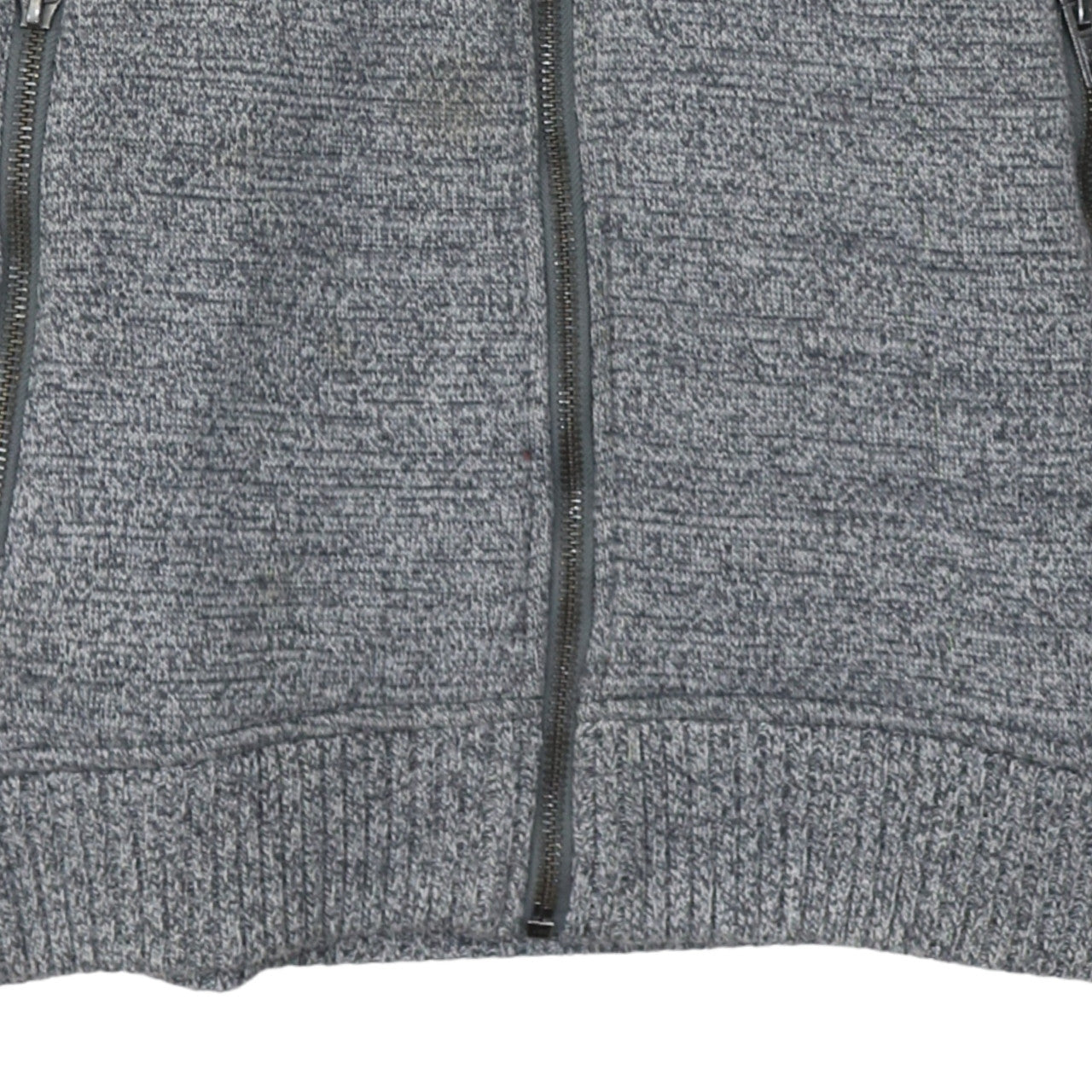 Superdry Mens Grey Full Zip Hoodie 2XL Fleece Lined Outdoor