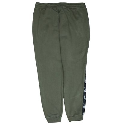 Reebok Men’s Green Jogger Sweatpants L Side Stripe Fleece Activewear