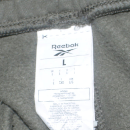 Reebok Men’s Green Jogger Sweatpants L Side Stripe Fleece Activewear