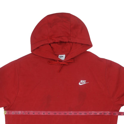 Nike Men’s Red Pullover Hoodie M Fleece Logo Sportswear