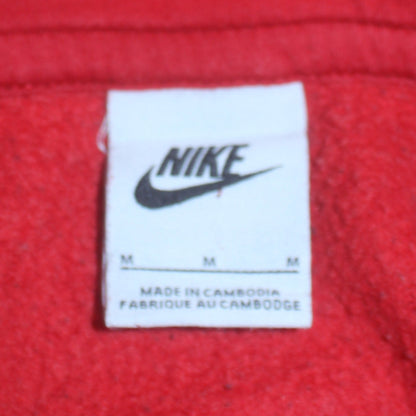 Nike Men’s Red Pullover Hoodie M Fleece Logo Sportswear