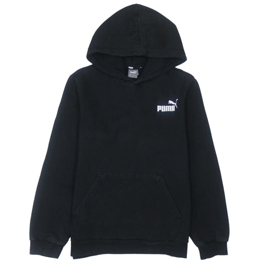 Puma Boys Black Pullover Hoodie 13-14 Years Classic Logo Fleece Sweatshirt