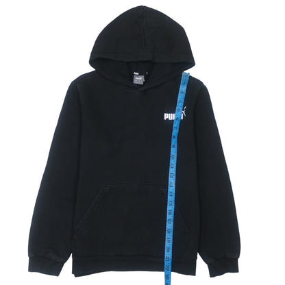 Puma Boys Black Pullover Hoodie 13-14 Years Classic Logo Fleece Sweatshirt