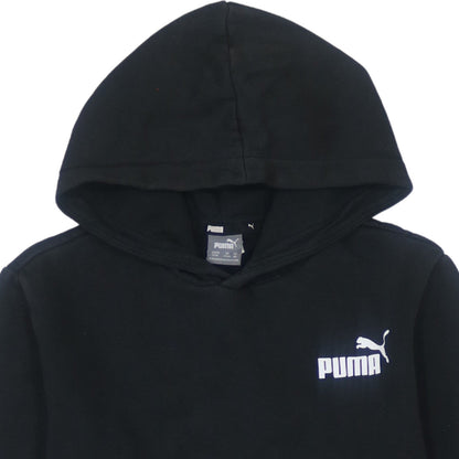 Puma Boys Black Pullover Hoodie 13-14 Years Classic Logo Fleece Sweatshirt