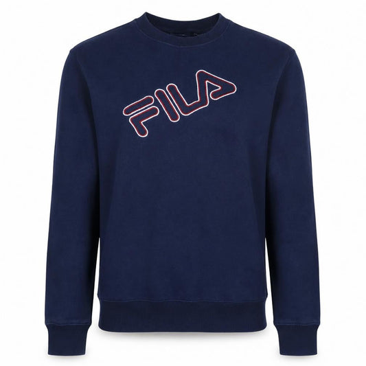 Front view of Fila women’s navy blue crew neck logo sweatshirt xl cotton blend