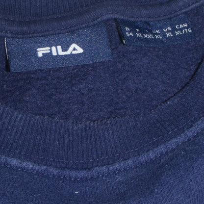 Fila Womens Navy Blue Crew Neck Logo Sweatshirt XL Cotton Blend