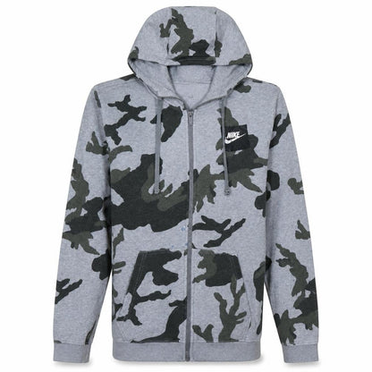 Nike Men's Grey Camouflage Full Zip Hoodie Size S