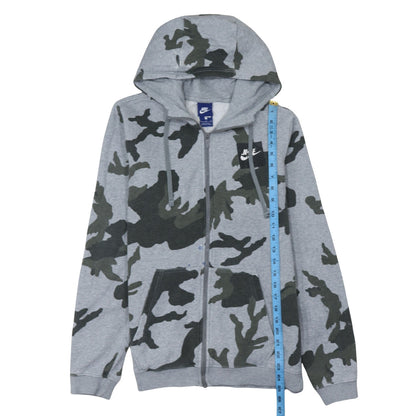 Nike Men's Grey Camouflage Full Zip Hoodie Size S