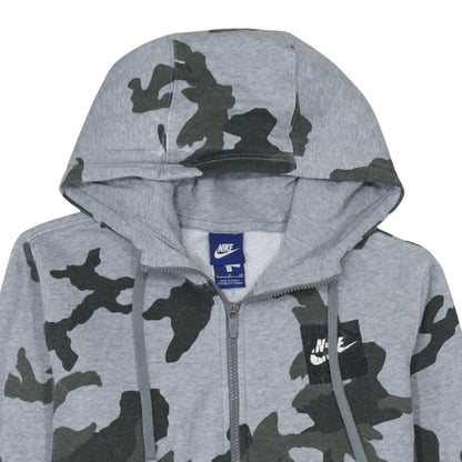 Nike Men's Grey Camouflage Full Zip Hoodie Size S