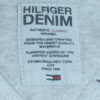 Tommy Hilfiger Men's Grey Pullover Hoodie Size M Embroidered 85 Logo