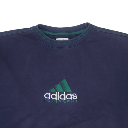 Adidas Men Blue Embroidered 90s Equipment Sweatshirt Size L