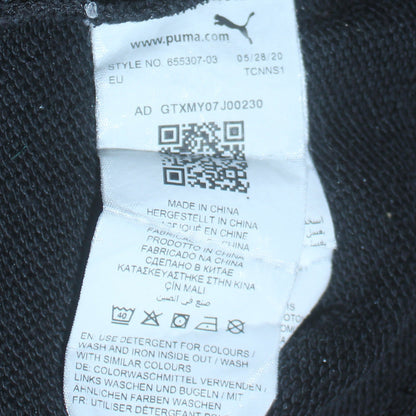 Puma Men's Black Small Pullover Hoodie with Logo and Pockets