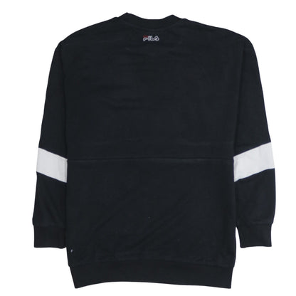 FILA Mens Black Small Crew Neck Logo Pullover Sweatshirt