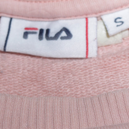 Fila Women’s Pink Colourblock Logo Sweatshirt Size S Casual Crew Neck