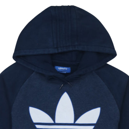 Adidas Men's Blue Pullover Hoodie Small Logo Fleece Sweatshirt