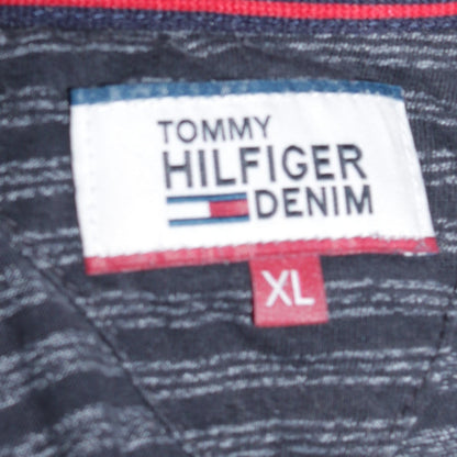 Tommy Hilfiger Men Blue Striped Crew Neck Cotton T-Shirt XL