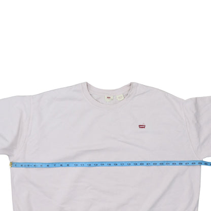 Levi's Women White Crew Neck Pullover Sweatshirt Size 3XL