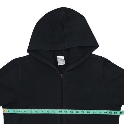 Adidas Women Black Full Zip Hoodie Cotton Blend Size M