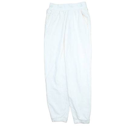 adidas Womens White Jogger Trousers Size 12 Fleece Cotton Blend