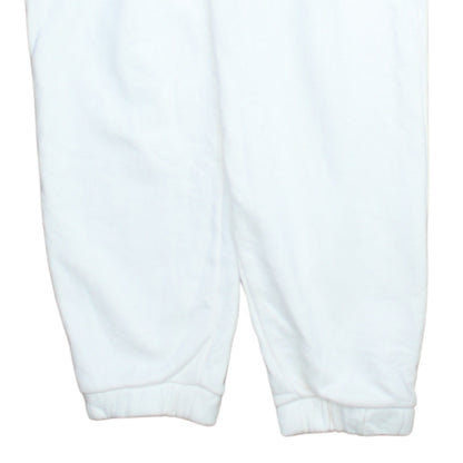adidas Womens White Jogger Trousers Size 12 Fleece Cotton Blend
