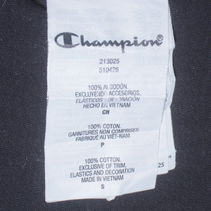 Champion Men's Black Small Cotton Crew Neck Logo T-Shirt