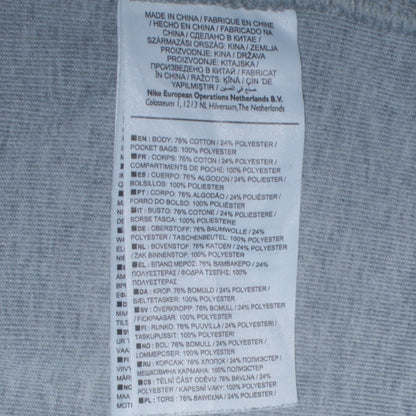 Nike Men's Grey Crew Neck Pullover Sweatshirt S Zip Pocket Logo