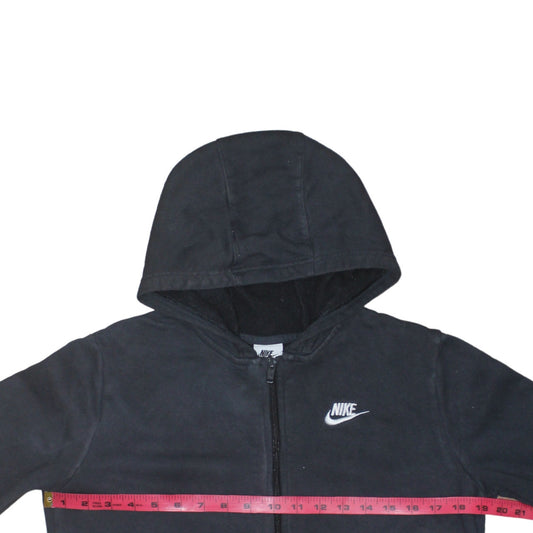 Nike Boys Black Full Zip Fleece Hoodie XL 158-170cm Lightweight Hooded Top