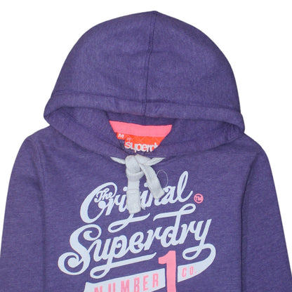 Superdry Women's Purple Pullover Hoodie M Graphic Print Casual