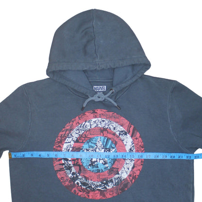Marvel Next Men’s Blue Captain America Pullover Hoodie L Regular Fit