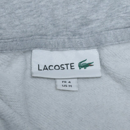 Lacoste Men’s Grey Full Zip Hoodie Size M Colour Block Logo Sweatshirt